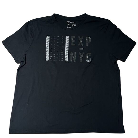 Express Men's Black Short Sleeve T-Shirt Size XXL Camping Fishing Weekend - Picture 1 of 2